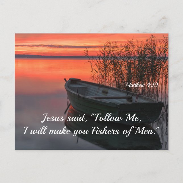 Matthew 4:19 Fishers of Men Christlich Bible Verse Postkarte (Vorderseite)