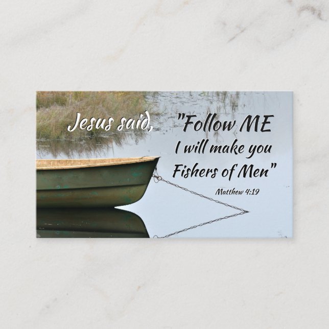 Matthew 4:19 Ich werde Sie zu Fischern der Mensche Visitenkarte (Vorderseite)