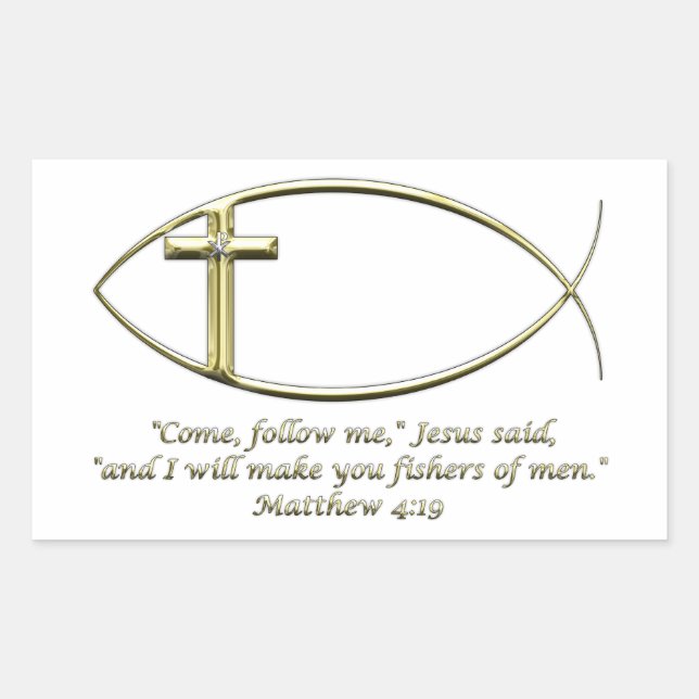 Matthew 4:19 rechteckiger aufkleber (Vorderseite)