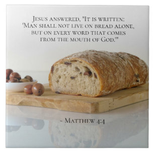 Matthew 4:4 Der Mensch darf nicht allein von Brot  Fliese