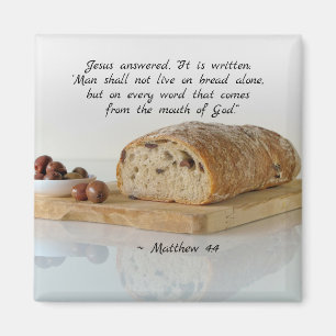 Matthew 4:4 Der Mensch darf nicht allein von Brot Magnet