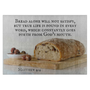 Matthew 4:4 Der Mensch darf nicht allein von Brot Schneidebrett