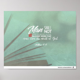 Matthew 4:4 - Der Mensch wird über Wort leben Poster