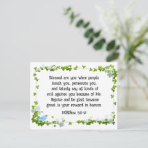 Matthew 5:11-12 Gesegnet bist du Bible Flat Card