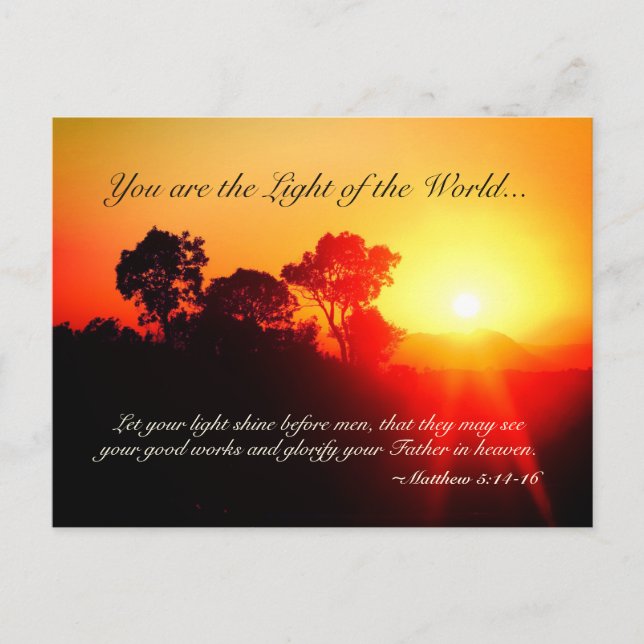Matthew 5 14-16 Lasse deinen Lichtschein, Bibelver Postkarte (Vorderseite)