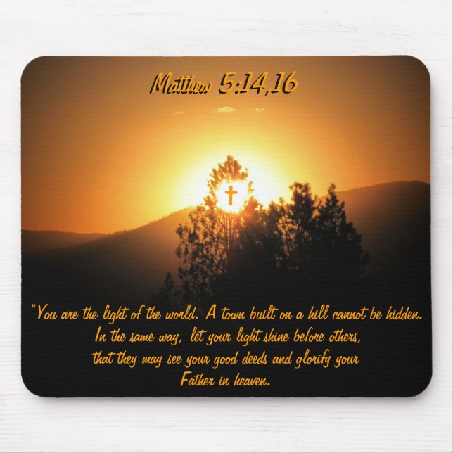 Matthew-5:14,16 Stadt auf einem Hügel Mousepad (Vorne)
