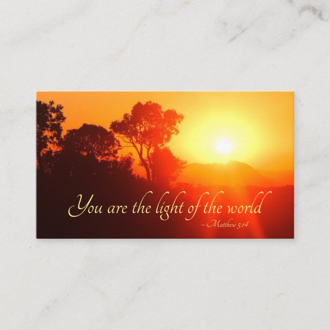 Matthew 5:14 Du bist das Licht der Welt, Bibel Visitenkarte (Vorderseite)