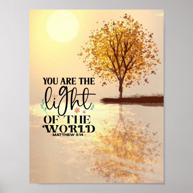 Matthew 5:14 Du bist das Licht der Weltbibel Poster (Vorne)
