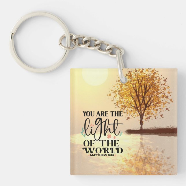 Matthew 5:14 Du bist das Licht der Weltbibel Schlüsselanhänger (Vorderseite)