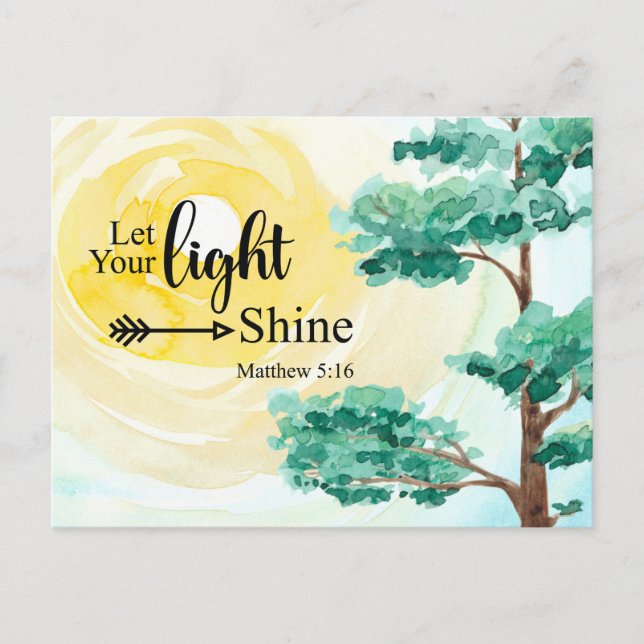 Matthew 5:16 Lasse deine helle Bibel Christlich Postkarte (Vorderseite)