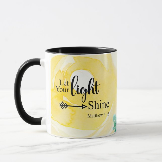 Matthew 5:16 Lasse deine helle Bibel Christlich Tasse (Links)