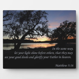 Matthew 5:16 Lasse deinen Lichtschacht... Fotoplatte