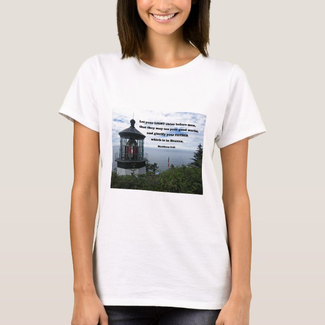 Matthew 5:16 Ließ dein Licht vor den Männern. T-Shirt (Vorderseite)