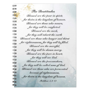 Matthew 5:3-10 Beatitudes Sermon auf dem Berg Notizblock