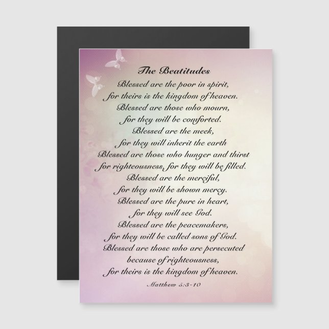 Matthew 5:3-10 Jesus' Beatitudes Magnetkarte (Vorne/Hinten)