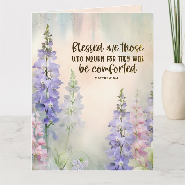Matthew 5:4 Gesegnet sind diejenigen, die Beileid  Karte (Vorderseite)
