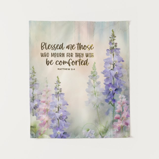 Matthew 5:4 Gesegnet sind diejenigen, die die Trau Wandteppich (Vorderseite)