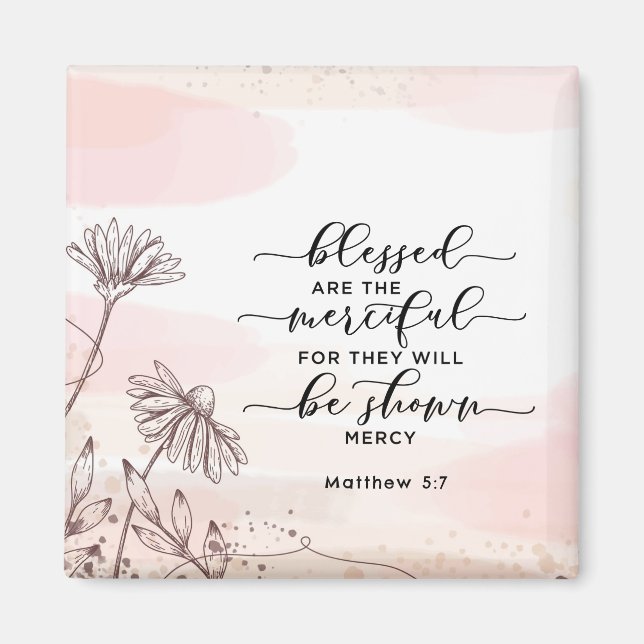 Matthew 5:7 Gesegnet sind die barmherzige Bibelver Magnet (Vorne)