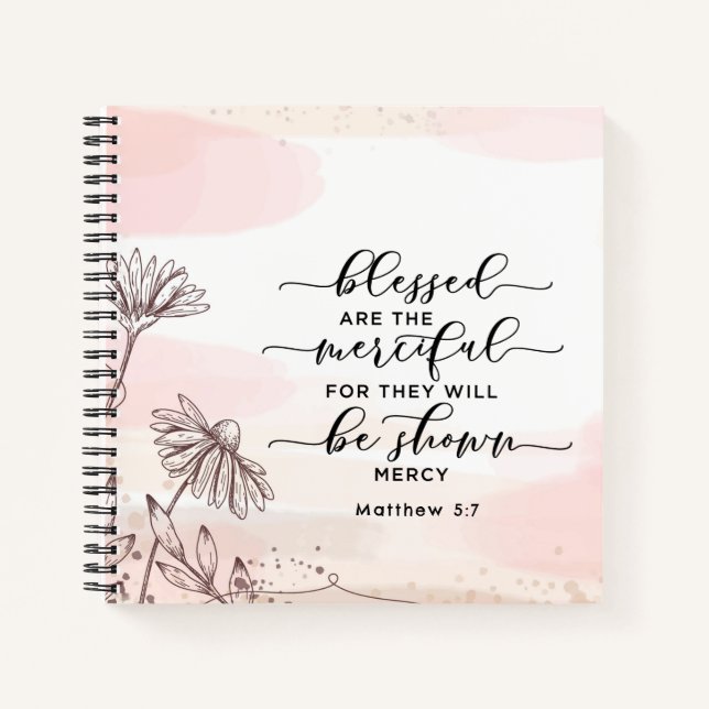 Matthew 5:7 Gesegnet sind die barmherzige Bibelver Notizbuch (Vorderseite)