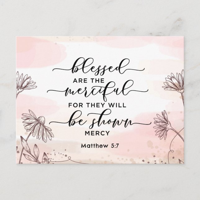 Matthew 5:7 Gesegnet sind die barmherzige Bibelver Postkarte (Vorderseite)