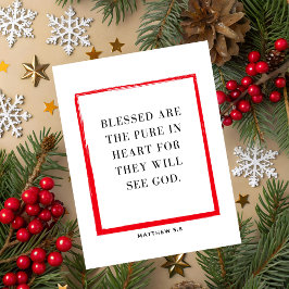 Matthew 5:8 Bibelvers Weihnachts-Grußkarte Feiertagskarte