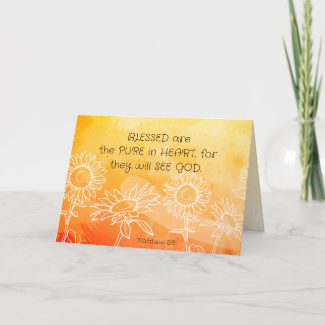 Matthew 5:8 Gesegnet sind reine in Heart Bible Ver Karte (Vorderseite)