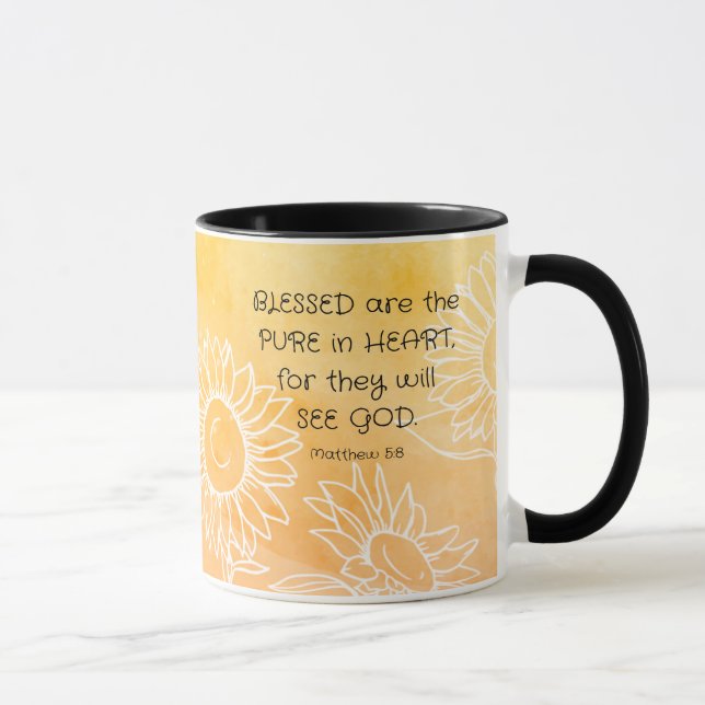 Matthew 5:8 Segen Bibelverse und Gebet Tasse (Rechts)
