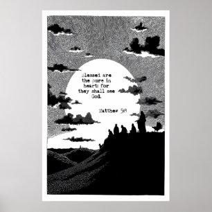 Matthew 5 8 Seligpreisungen Kunstdruck Gesegnet si Poster