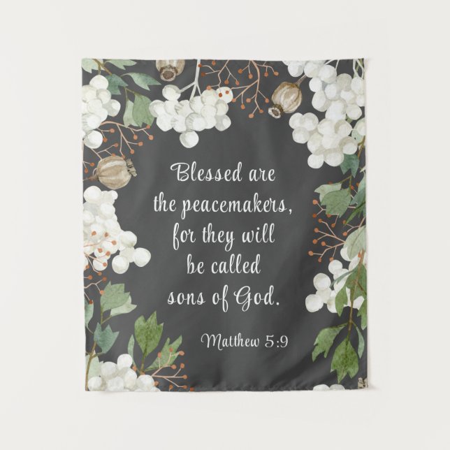 Matthew 5 9 Seligen sind die Friedensstifter Beati Wandteppich (Vorderseite)