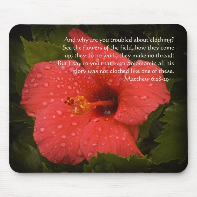 Matthew 6:28-29 Hibiskus Mousepad (Vorne)