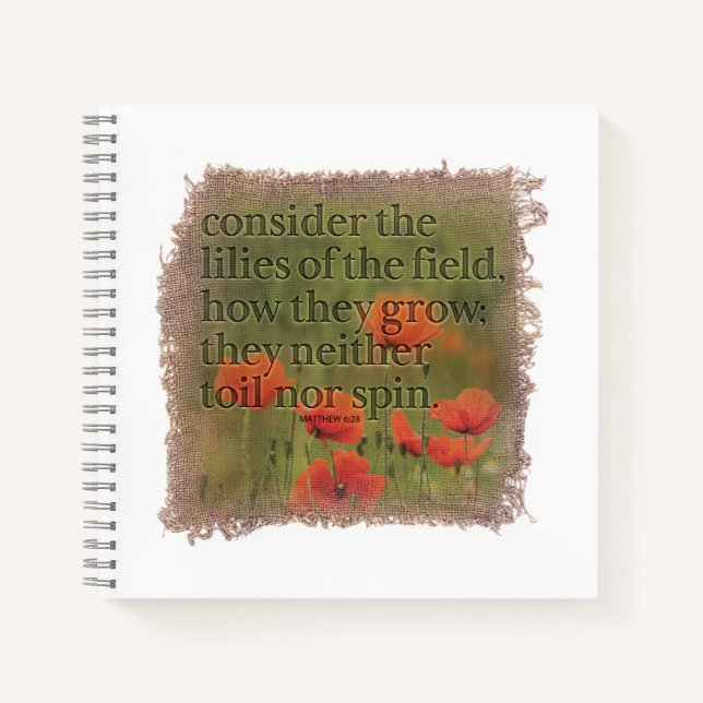 MATTHEW 6:28 Journal Notizbuch (Vorderseite)