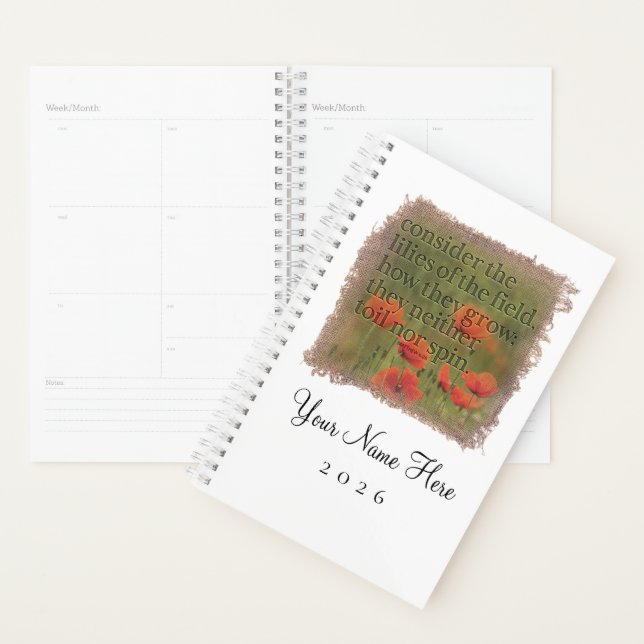 MATTHEW 6:28 - Personalized Day Planner (Devant avec enveloppe)