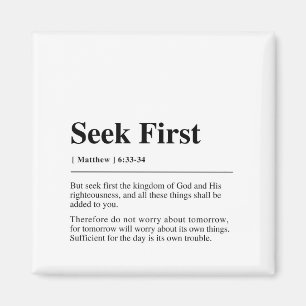 Matthew 6:33-34 Seek First Magnet