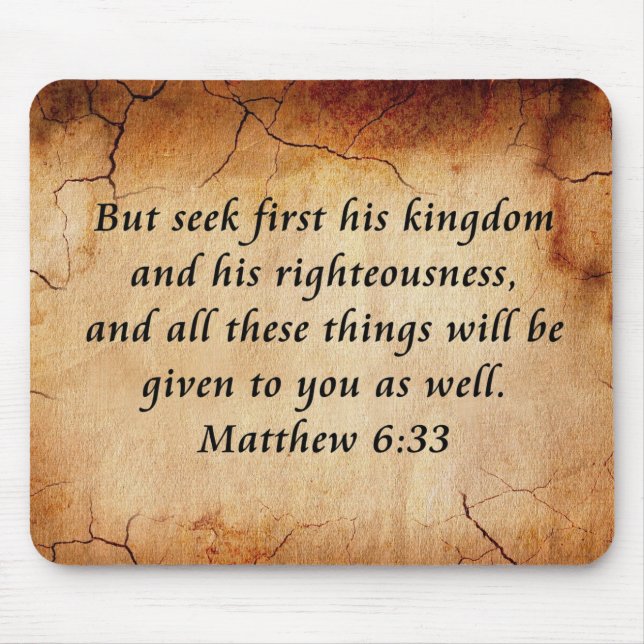 Matthew 6:33 Bibelverse Mousepad (Vorne)