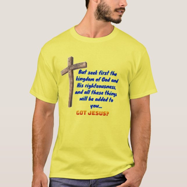 Matthew 6:33 Cross T-Shirt (Vorderseite)