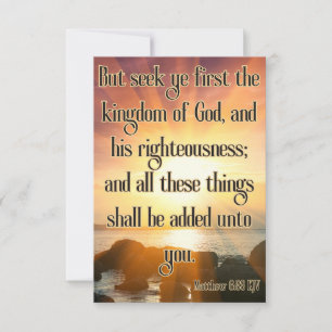 Matthew 6:33 KJV Bible Verse Pic Grußkarte Karte