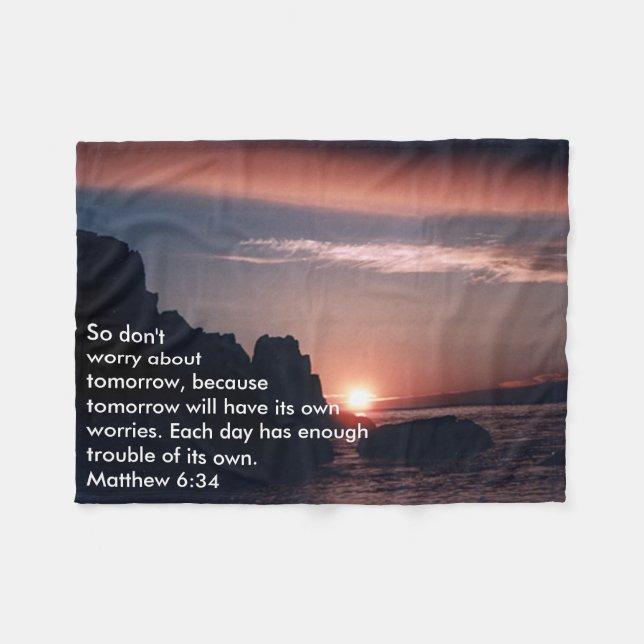 Matthew-6:34 Fleecedecke (Vorderseite (Horizontal))