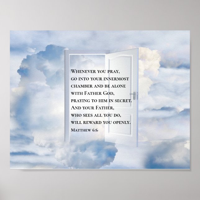 Matthew 6:6 Wenn du Christliche Verse betest Poster (Vorne)