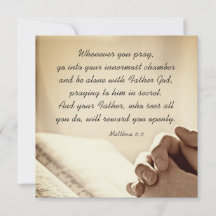 Matthew 6:6 Wenn Sie Christliche Bibelkarte beten
