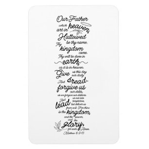 Matthew 6:9-13 Das Vers der Gebetsbibel des Herrn Magnet