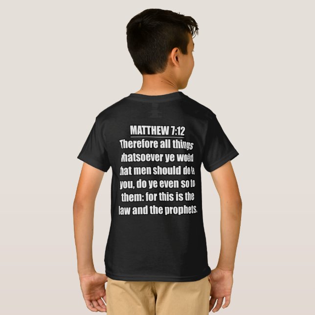 Matthew 7:12 KJV Bible Verse Typografie T-Shirt (Schwarz voll)