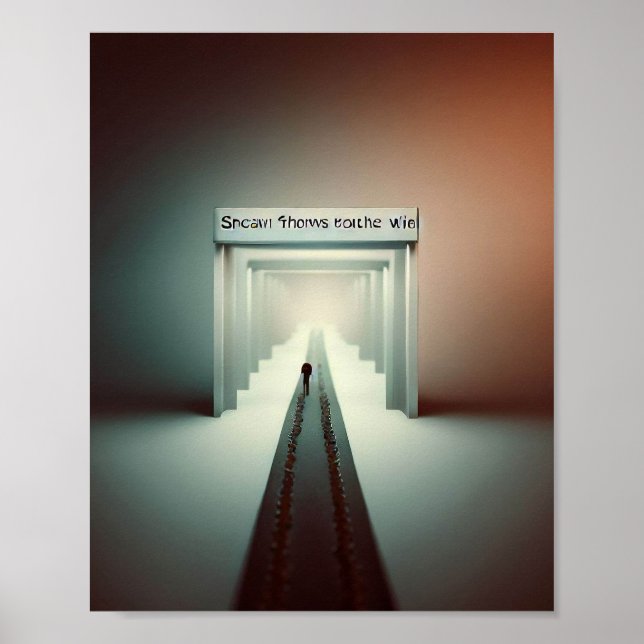 Matthew 7:13-14: "Durch das schmale Tor gelangen Poster (Vorne)