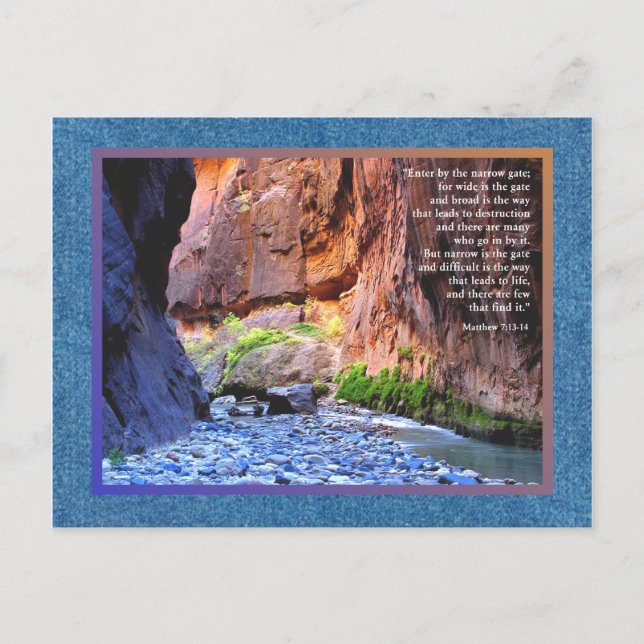 Matthew 7:13-14 Schmale Gate Cards Postkarte (Vorderseite)