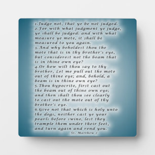 Matthew 7:1-6 fotoplatte