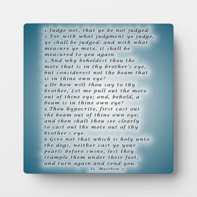 Matthew 7:1-6 fotoplatte (Vorderseite)