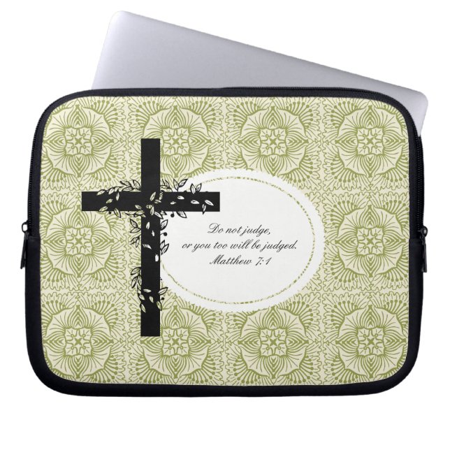 Matthew 7:1 Notebook- oder Netbook Carrier Sleeve (Vorderseite)