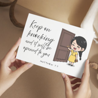 Matthew 7:7 Bible Scripture Jw Encouragement Card Feiertagskarte