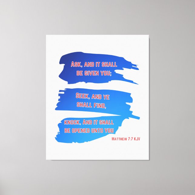 Matthew 7:7 Bible Verse KJV Wall Art Leinwanddruck (Vorderseite)