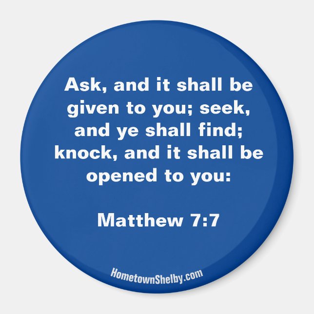 Matthew 7:7 Bible Verse Magnet (Vorne)
