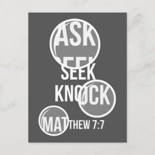 Matthew 7 7 - Frag Seek Knock Postkarte